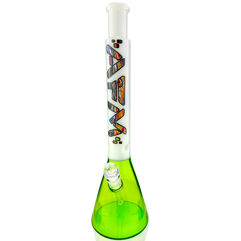 18" AFM Mind Bender Lime Glass Beaker Bong