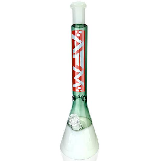 18" AFM Red Label Quasar Glass Beaker Bong - Smokey/ Ivory