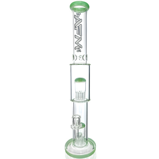 18" AFM Glass Daisy Double Perc Straight Tube Bong