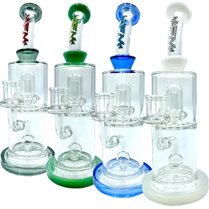 10" AFM Dot Double Perc Glass Dab Rig