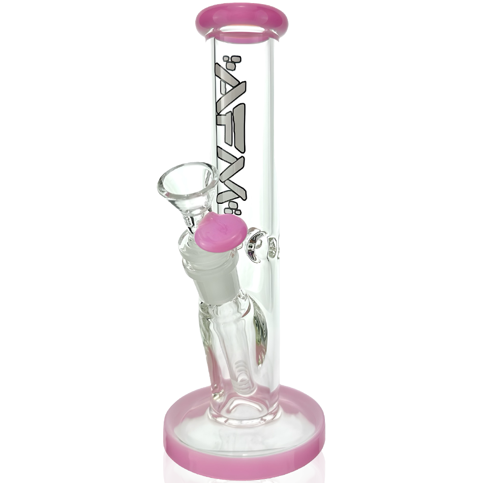 8″ AFM Colored Lip Clear Mini Straight Tube Beaker