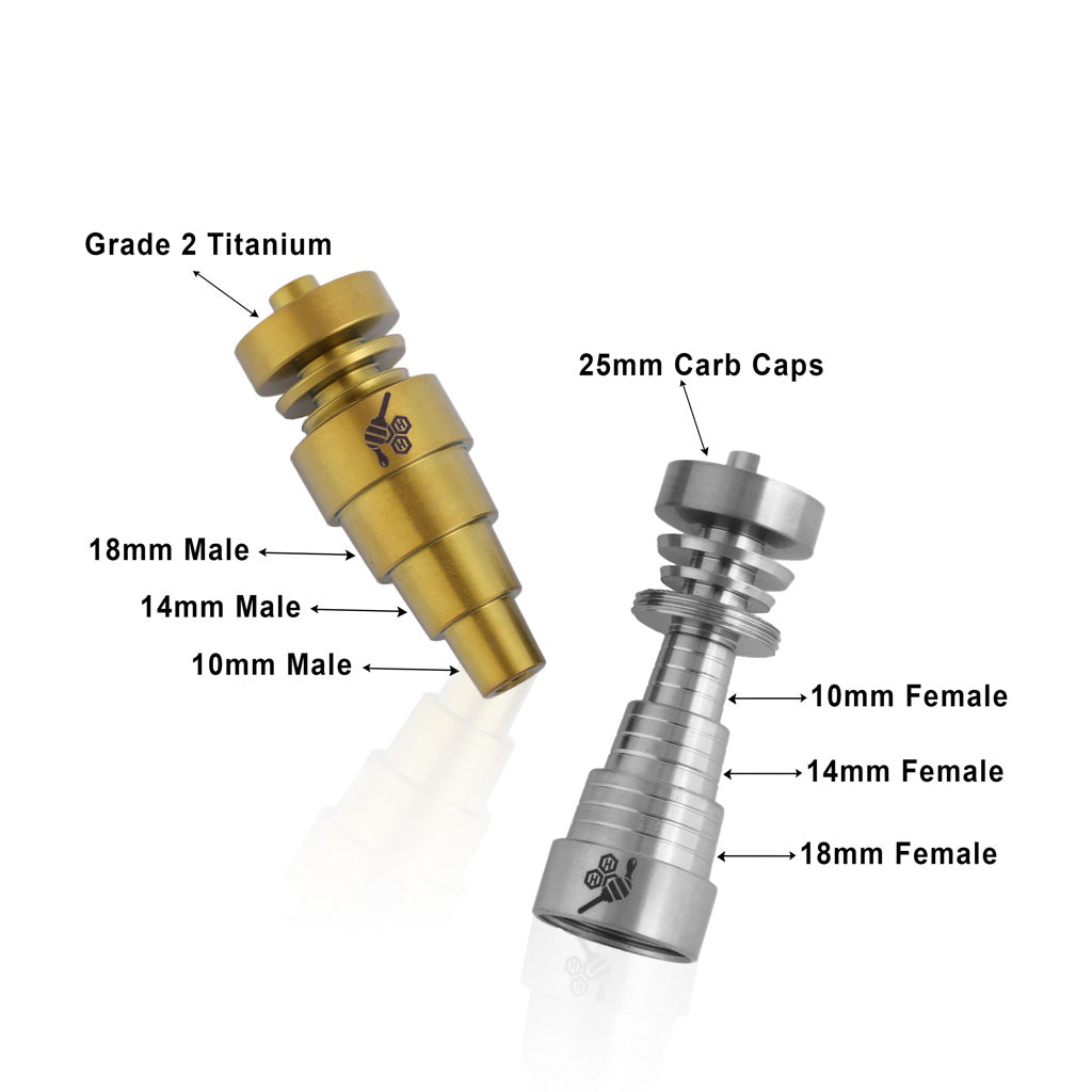 Honeybee Herb Titanium 6-in-1 Dab Nail - Universal Fit & Grade 2