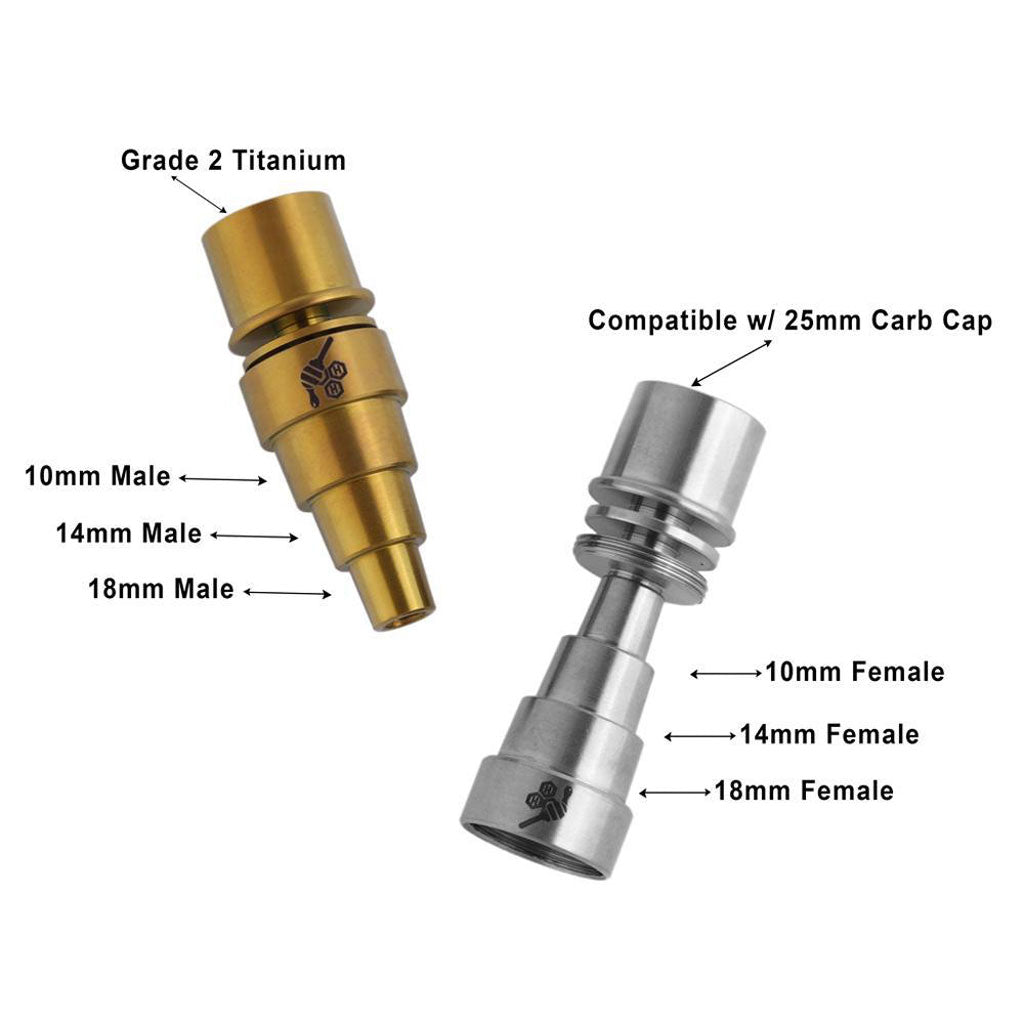 Honeybee Herb Titanium 6-in-1 Enail Dab Nail - Universal Fit & Grade 2