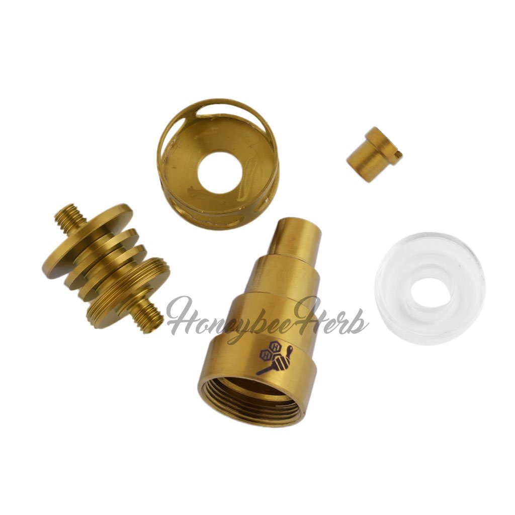 Honeybee Herb Titanium 6-in-1 Cage Hybrid Dab Nail with Quartz Dish