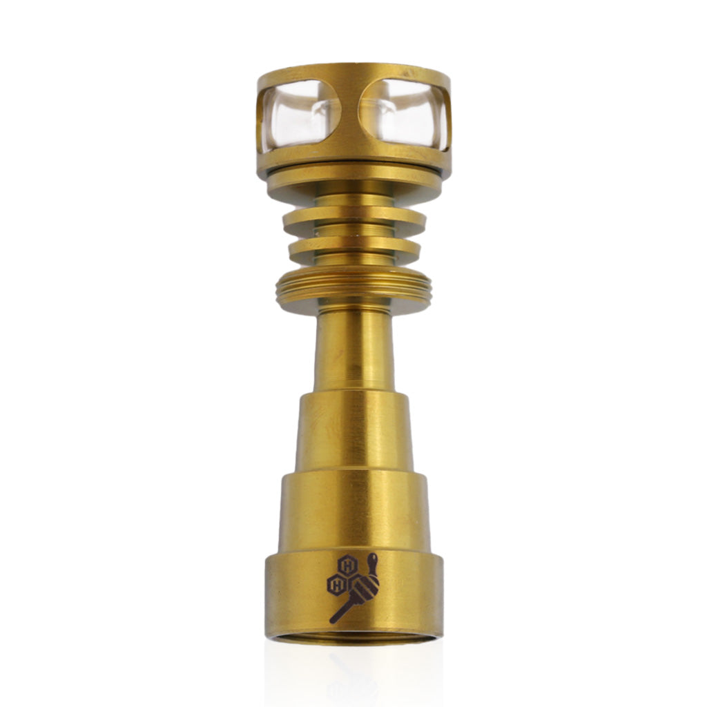 Honeybee Herb Titanium 6-in-1 Cage Hybrid Dab Nail with Quartz Dish