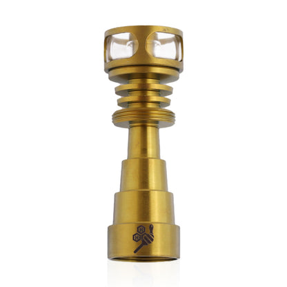 Honeybee Herb Titanium 6-in-1 Cage Hybrid Dab Nail with Quartz Dish