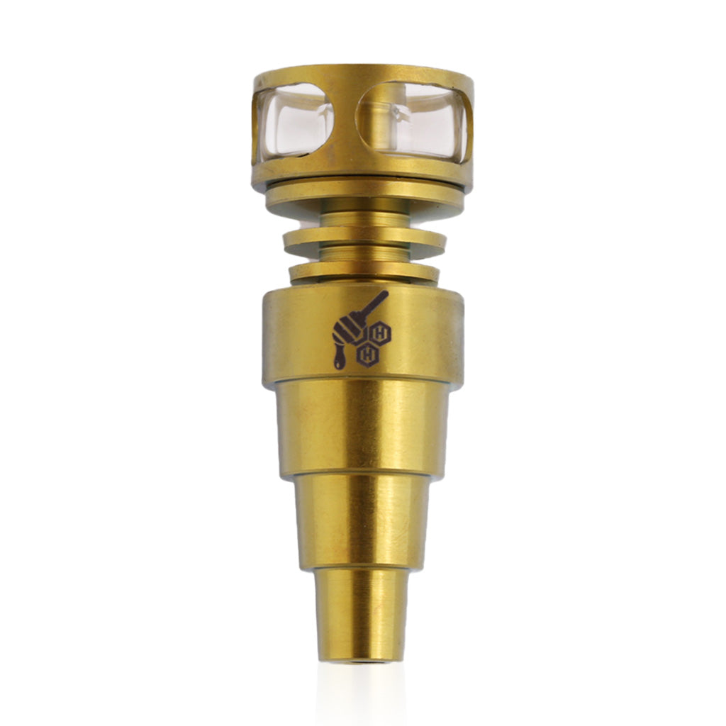 Honeybee Herb Titanium 6-in-1 Cage Hybrid Dab Nail with Quartz Dish