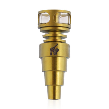 Honeybee Herb Titanium 6-in-1 Cage Hybrid Dab Nail with Quartz Dish