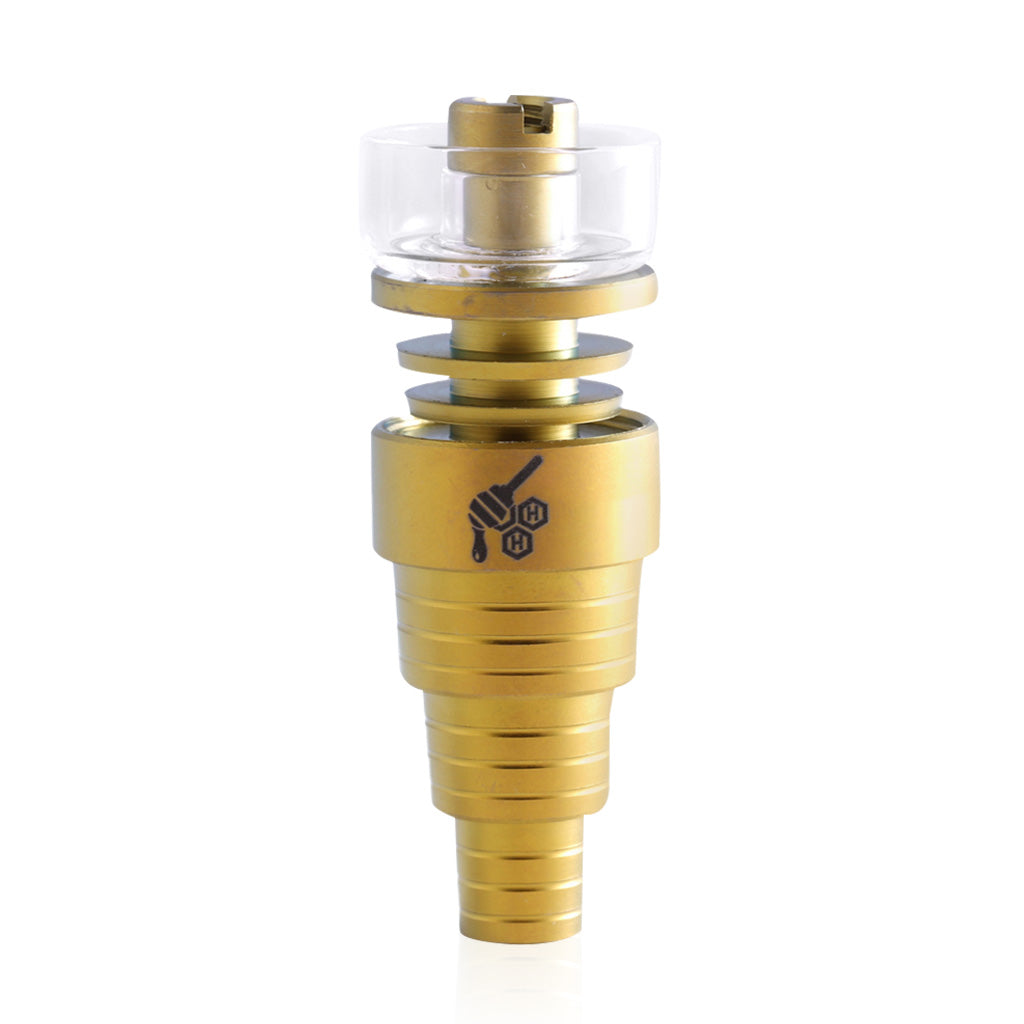 Honeybee Herb Titanium 6-in-1 Hybrid Dab Nail with Quartz Dish