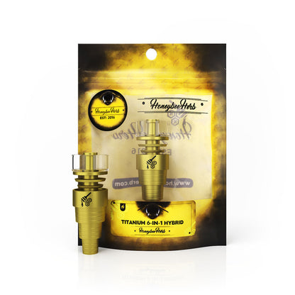 Honeybee Herb Titanium 6-in-1 Hybrid Dab Nail with Quartz Dish
