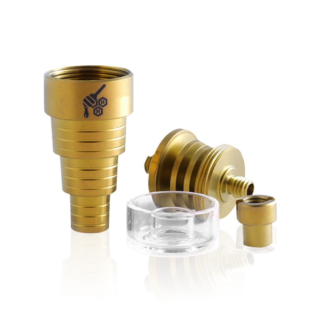 Honeybee Herb Titanium 6-in-1 Hybrid Dab Nail with Quartz Dish