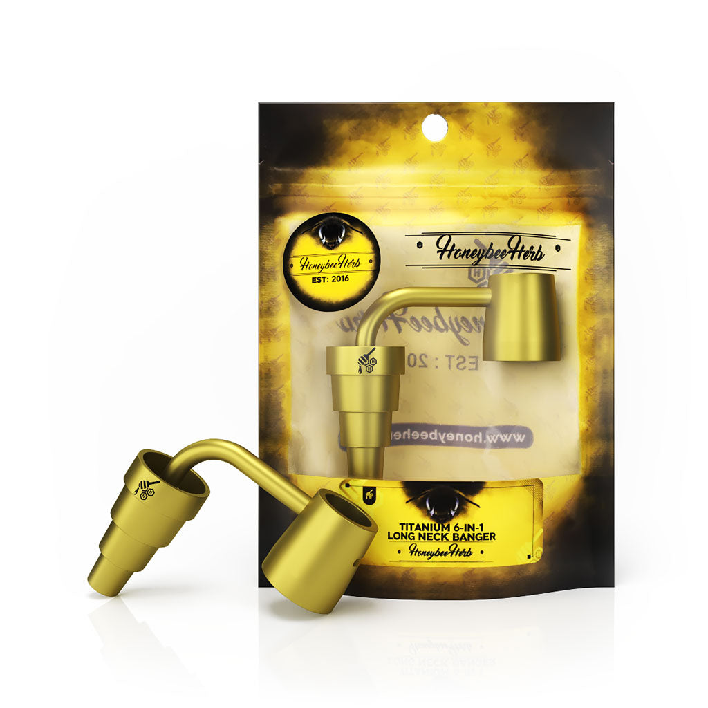 Honeybee Herb Titanium 6-in-1 Long-Neck Universal Banger for Dab Rigs