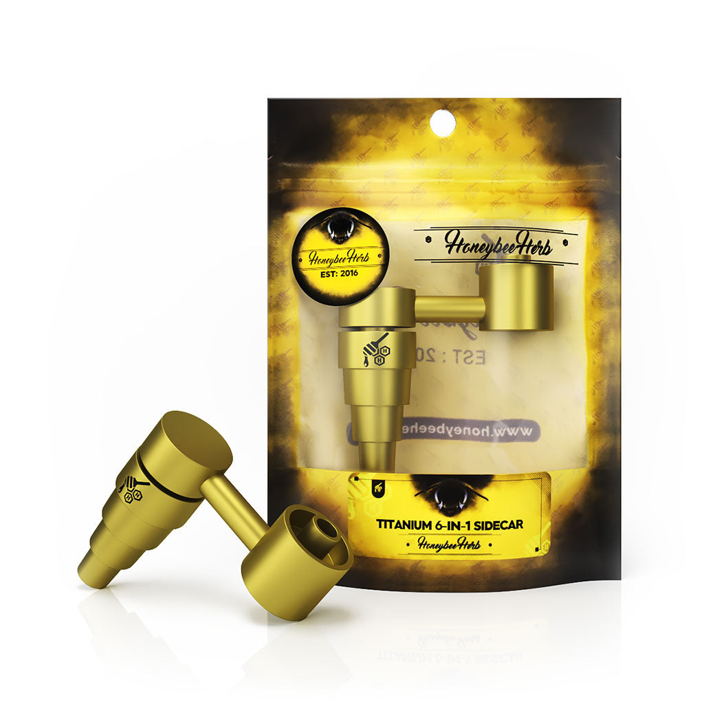 Honeybee Herb Titanium 6-in-1 Universal Sidecar Dab Nail - Grade 2, Carb Cap Compatible