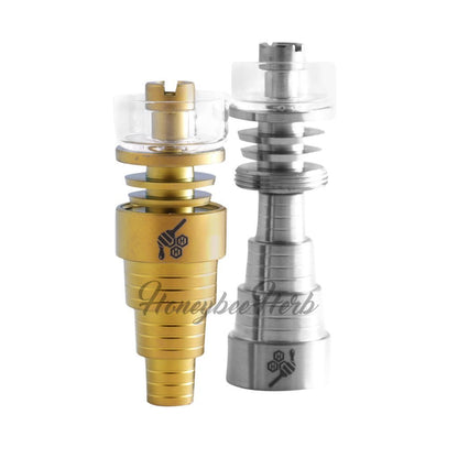 Honeybee Herb Titanium 6-in-1 Hybrid Dab Nail with Quartz Dish
