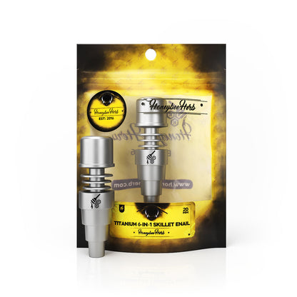 Honeybee Herb Titanium 6-in-1 Skillet Enail Dab Nail - Universal Fit, Grade 2