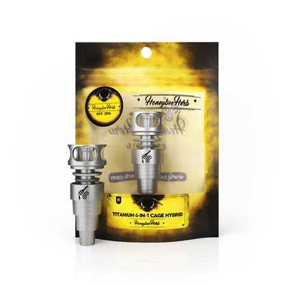 Honeybee Herb Titanium 6-in-1 Cage Hybrid Dab Nail with Quartz Dish