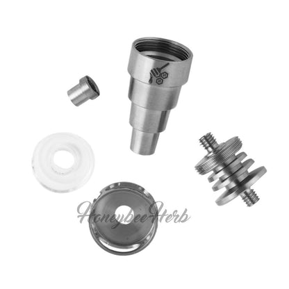 Honeybee Herb Titanium 6-in-1 Cage Hybrid Dab Nail with Quartz Dish