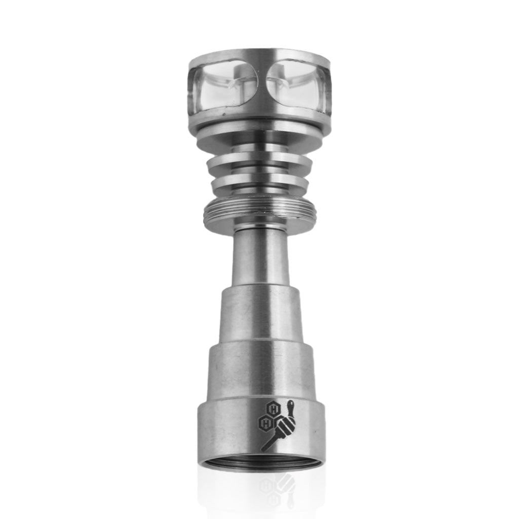 Honeybee Herb Titanium 6-in-1 Cage Hybrid Dab Nail with Quartz Dish