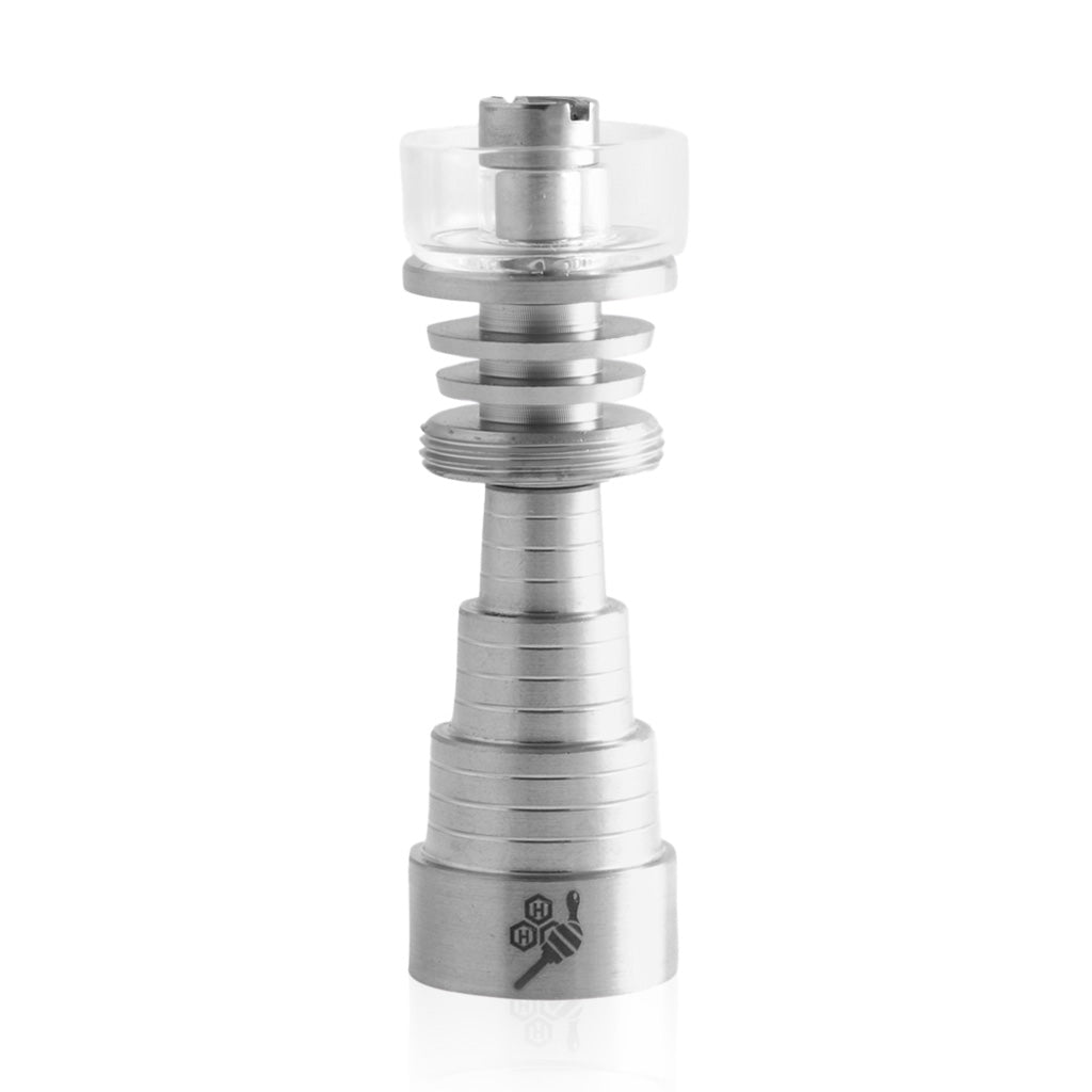 Honeybee Herb Titanium 6-in-1 Hybrid Dab Nail with Quartz Dish