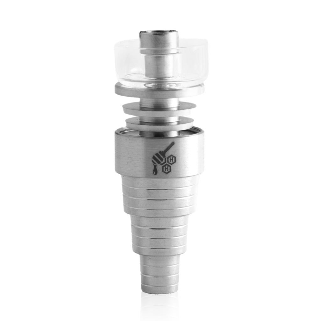 Honeybee Herb Titanium 6-in-1 Hybrid Dab Nail with Quartz Dish
