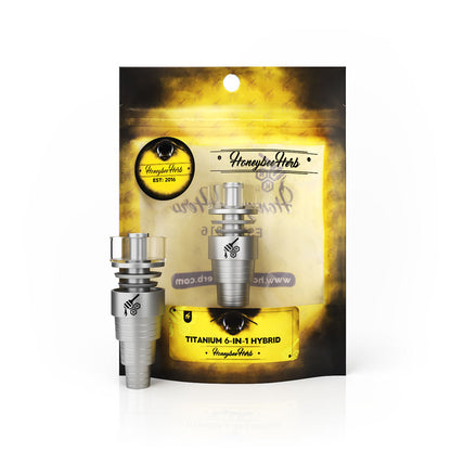 Honeybee Herb Titanium 6-in-1 Hybrid Dab Nail with Quartz Dish