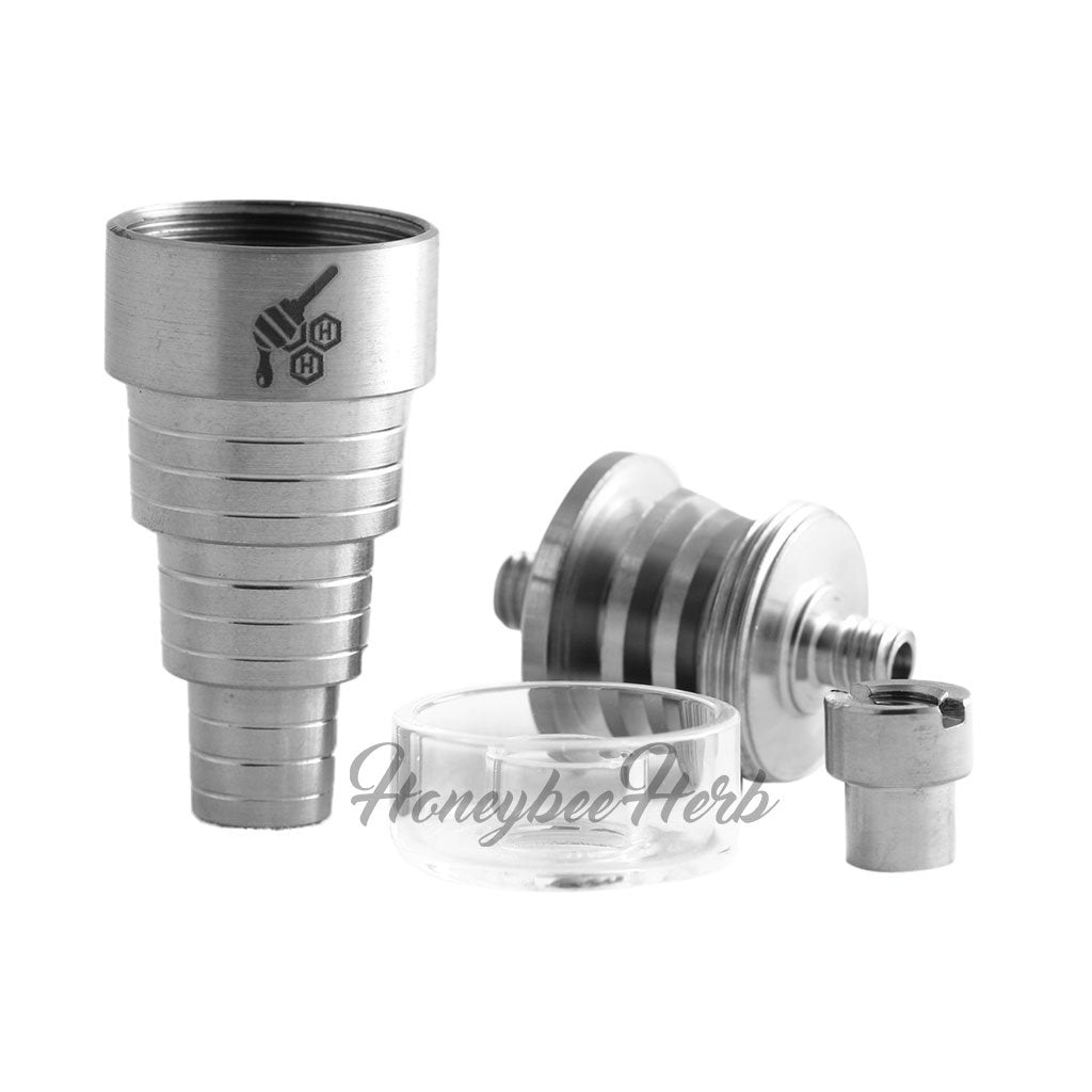 Honeybee Herb Titanium 6-in-1 Hybrid Dab Nail with Quartz Dish