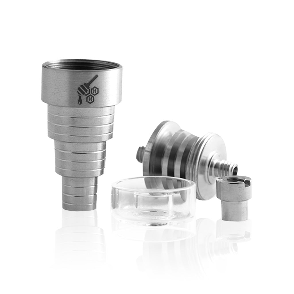 Honeybee Herb Titanium 6-in-1 Hybrid Dab Nail with Quartz Dish