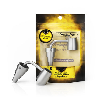 Honeybee Herb Titanium 6-in-1 Long-Neck Universal Banger for Dab Rigs