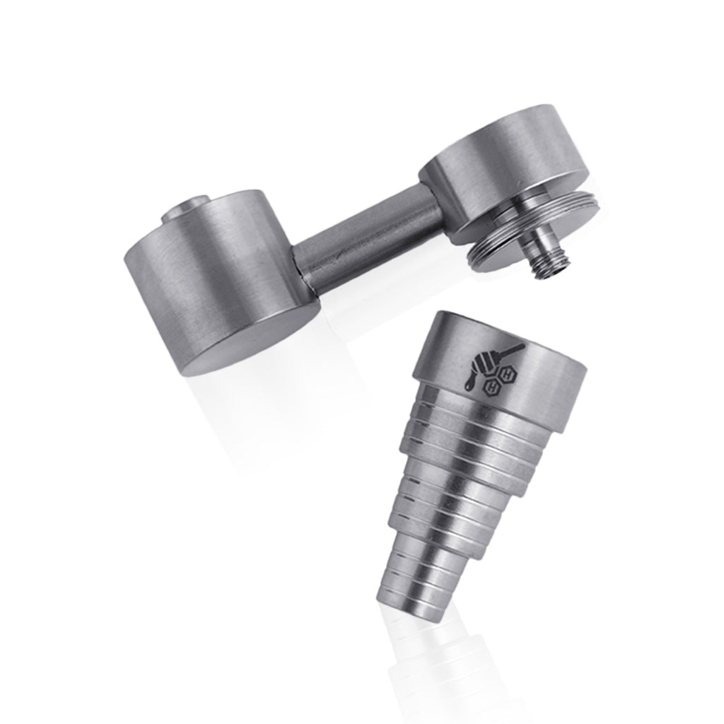 Honeybee Herb Titanium 6-in-1 Universal Sidecar Dab Nail - Grade 2, Carb Cap Compatible