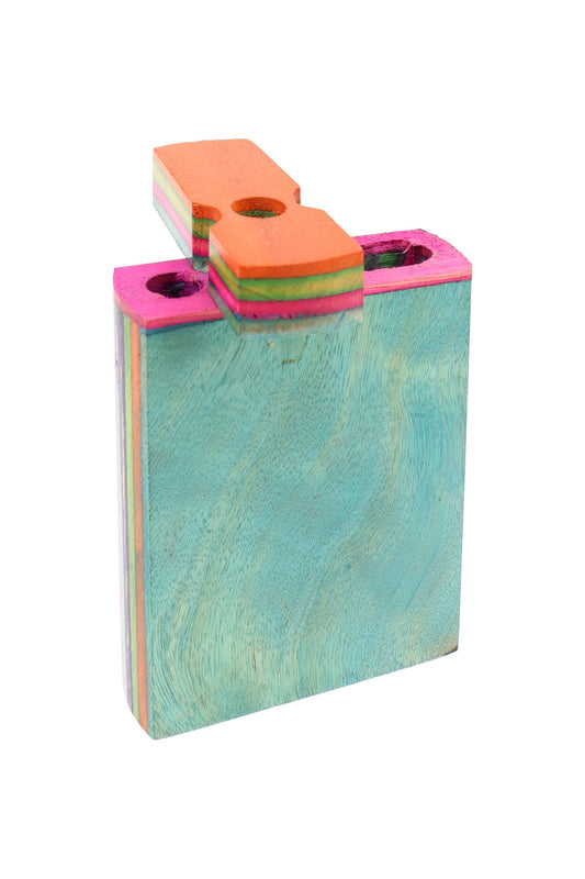 Multicolor Layered Wood Dugout “Mini Rainbow Rail” – 3″ – Assorted Colors