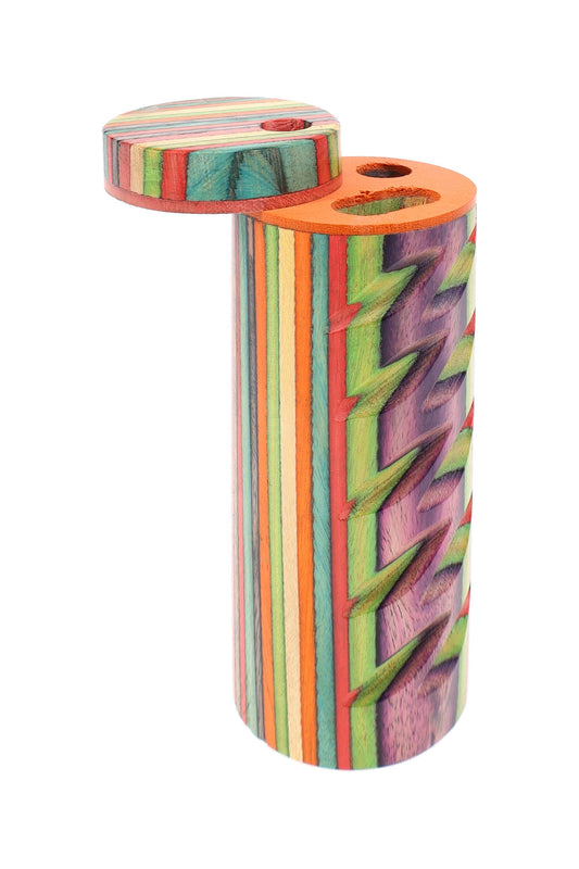 4″ Round Multicolor Carved Wood Dugout – Assorted Colors