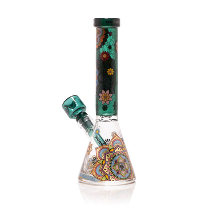 Mandala Myriad Teal 11" Mini Beaker Bong