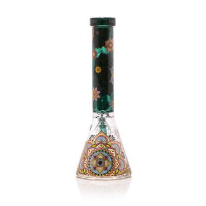 Mandala Myriad Teal 11" Mini Beaker Bong