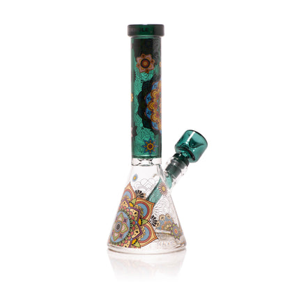 Mandala Myriad Teal 11" Mini Beaker Bong