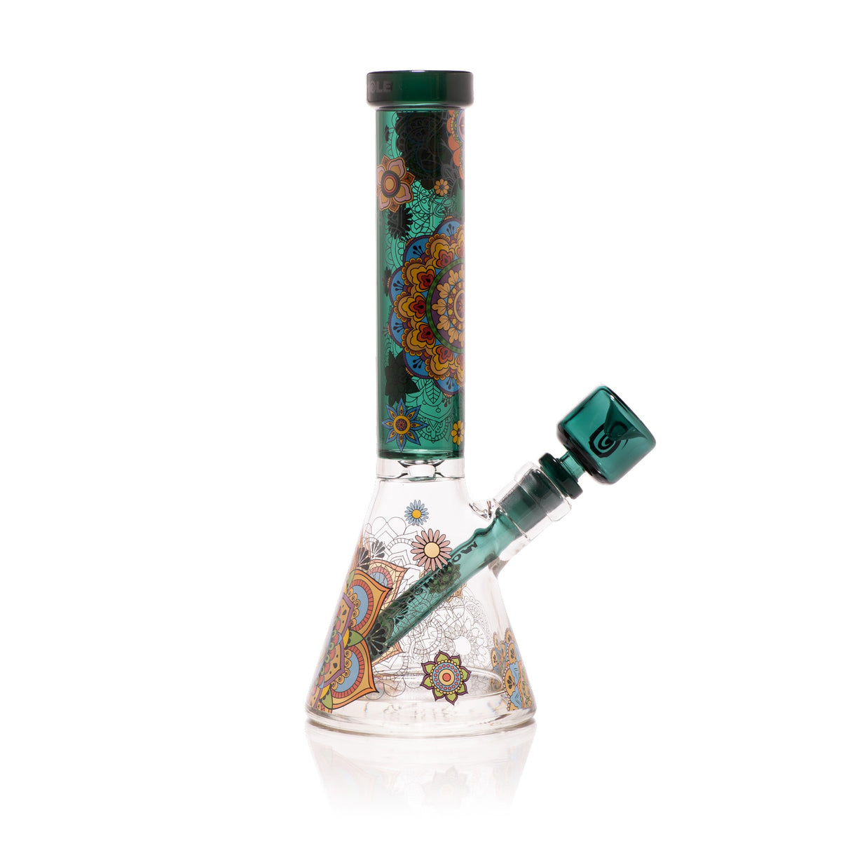 Mandala Myriad Teal 11" Mini Beaker Bong