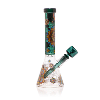 Mandala Myriad Teal 11" Mini Beaker Bong