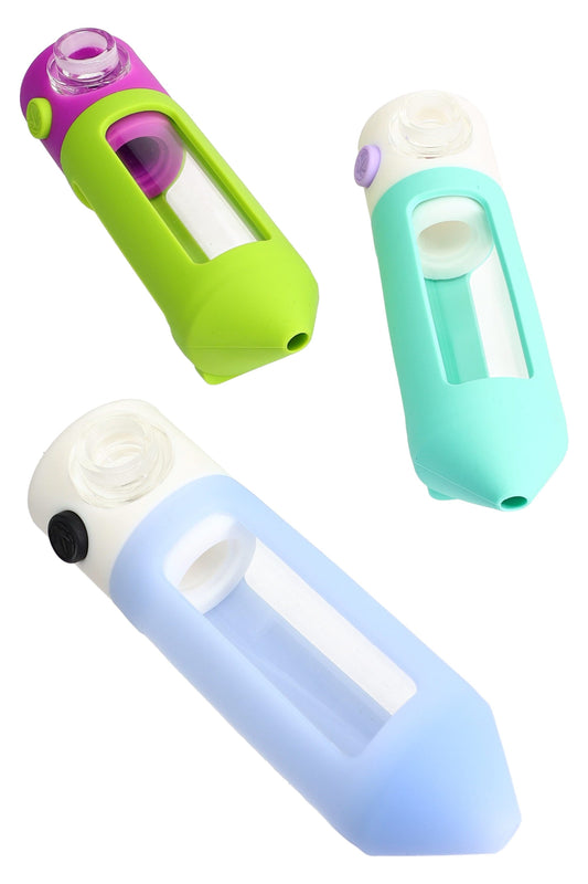 Stonerware Perc Silicone/Glass Modular Water Pipe – 5½″ – Assorted Colors