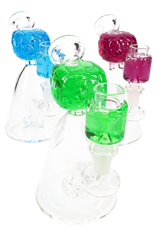 Glass Beaker Bong "Icy Hero" – Fluid-Filled Cooling Chamber – Showerhead Perc – 6″