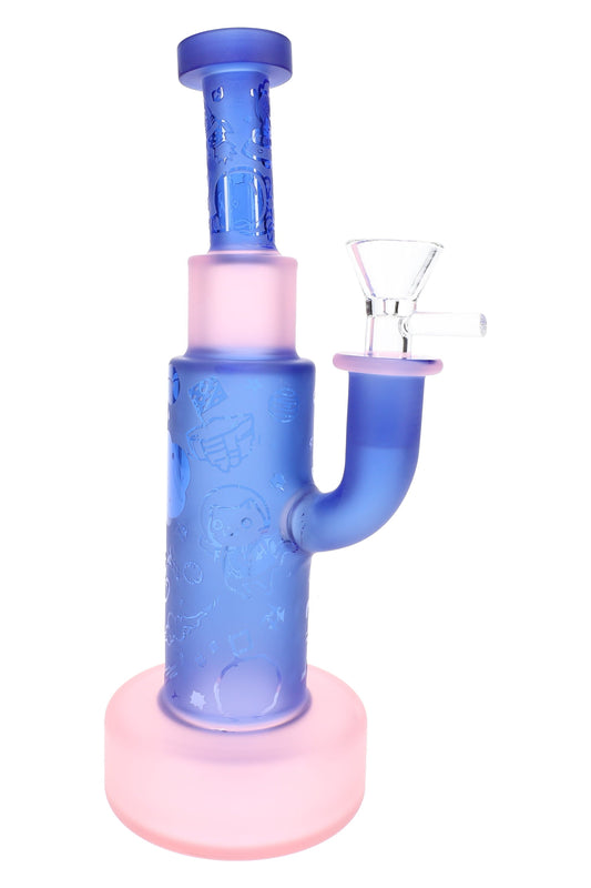 Frosted Glass-on-Glass Space Bong “Cosmic Chill” – 9″ – Showerhead Perc