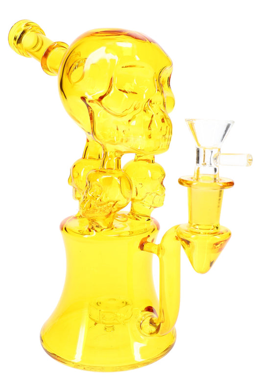 GoG Skull Recycler Bong – 8½″ – Showerhead Perc – Assorted Colors