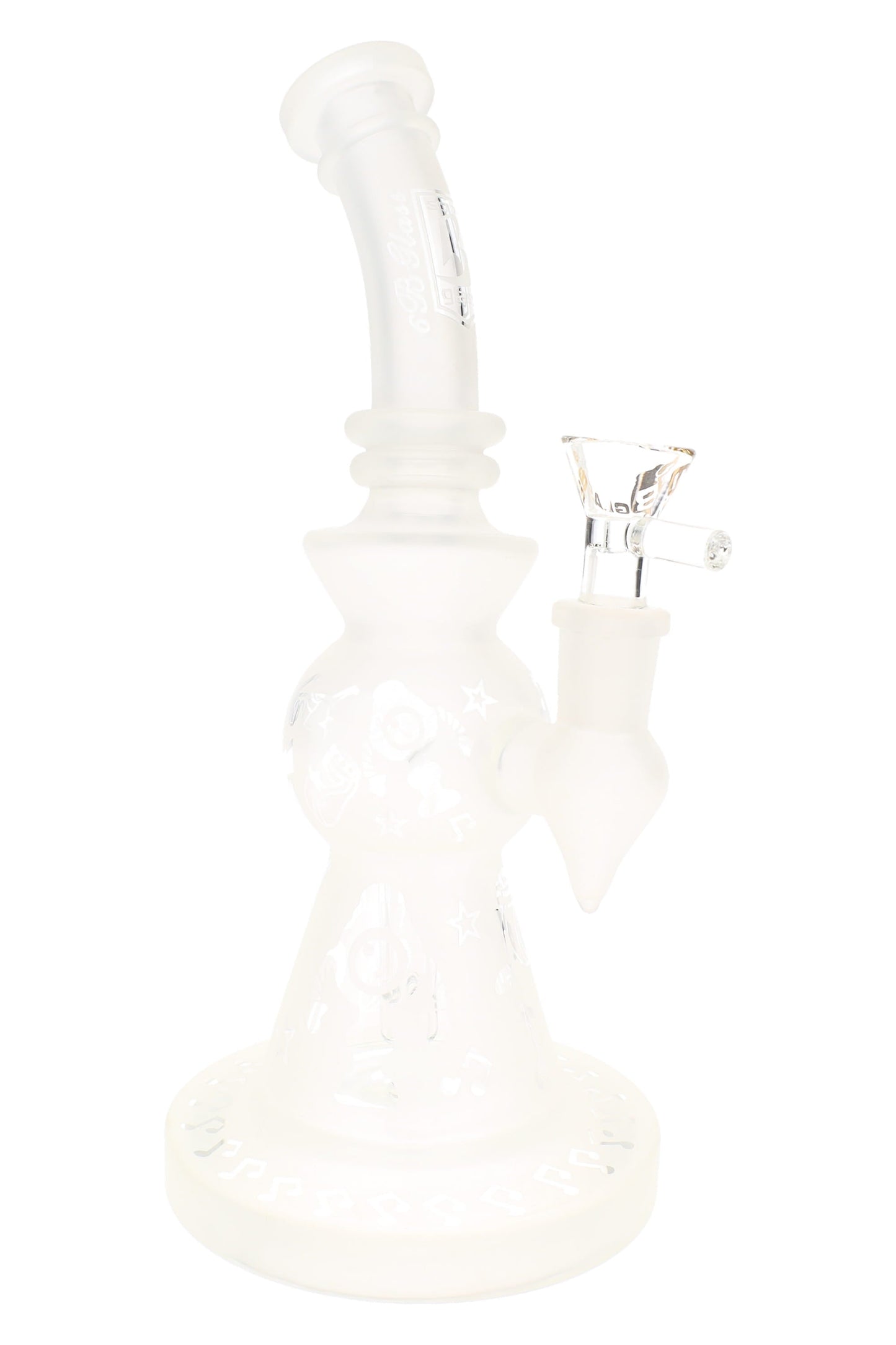 Frosted Stemless Water Pipe – 9½″ – Assorted Designs