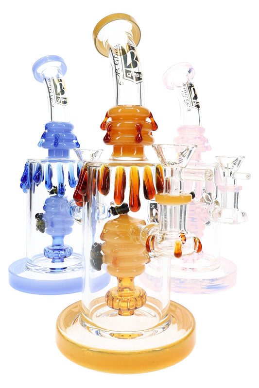 6B Glass Bee Water Pipe – 9½″ – Assorted Colors