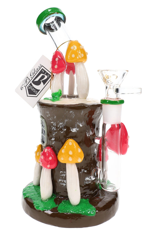 6B Glass Mushroom Water Pipe – 8″ – Assorted Colors