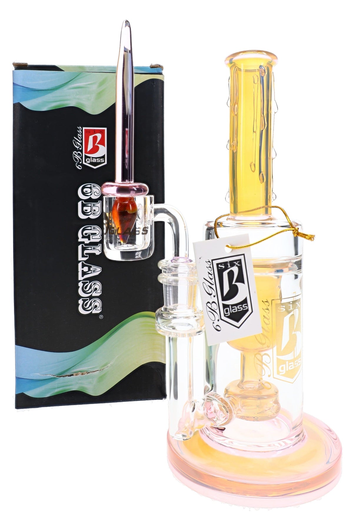 6B Glass Color-Changing Fumed 9" Dab Rig with Banger