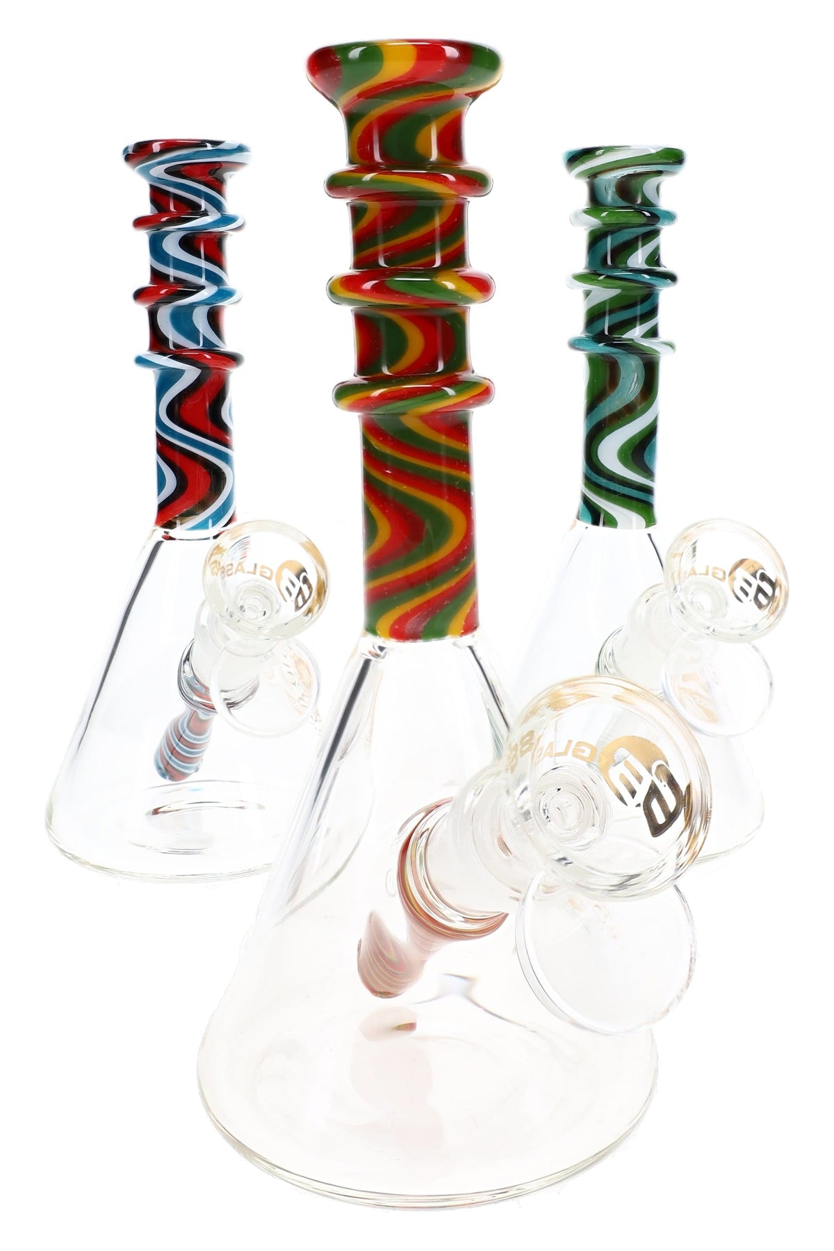 6B Glass Swirl Neck Reverse 6.5" Beaker Bong