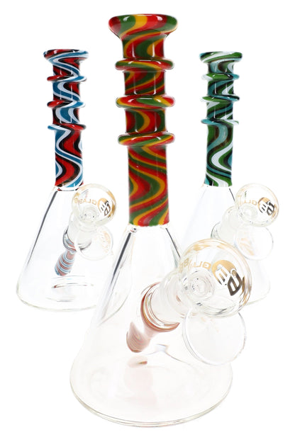 6B Glass Swirl Neck Reverse 6.5" Beaker Bong