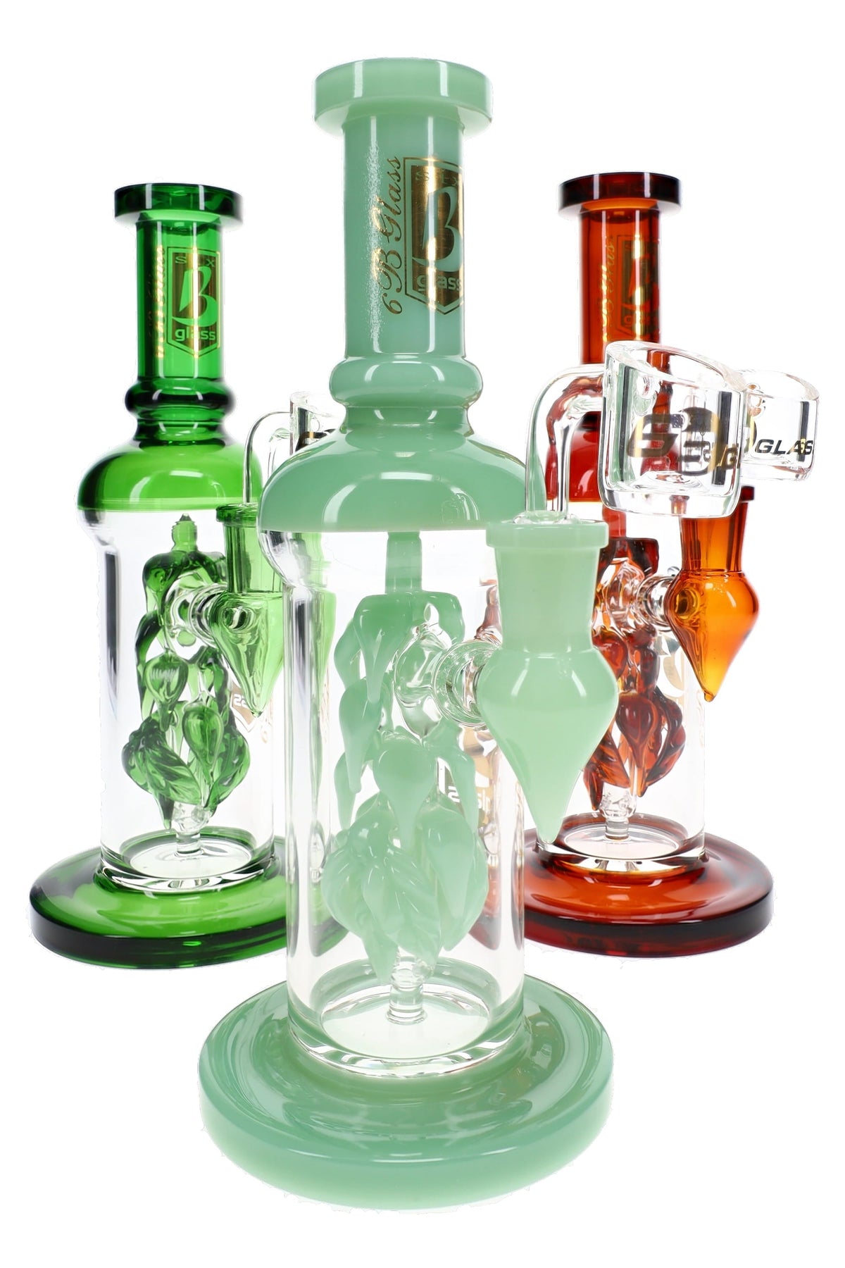 6B Glass Vine Leaf Perc 8.5" Dab Rig