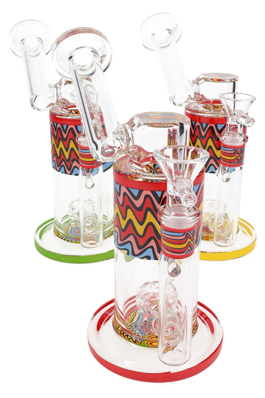 Reverse Stemless Sidecar Glass Bong “Wavelength” – Showerhead Perc – 7″