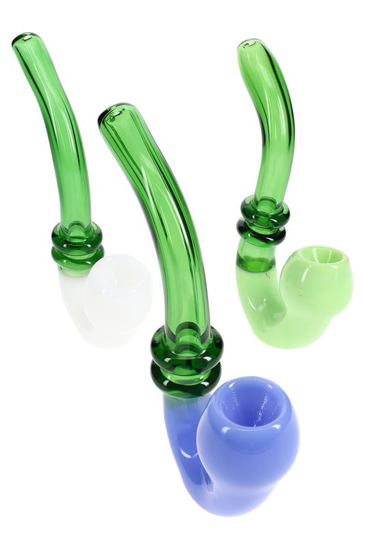 Colored Glass Standing Sherlock Pipe “Ringmaster” – 6″ – Assorted Colors