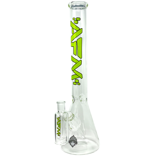 AFM 18" Beaker Bong Set with 45D Ash Catcher & 3 Ice Pinches - 14mm Slide
